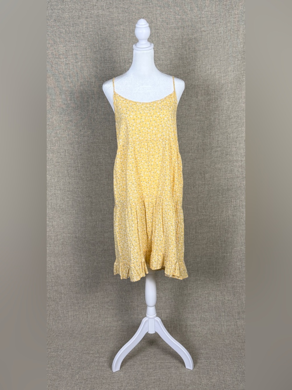 Pink Rose Yellow Floral Mini Sundress